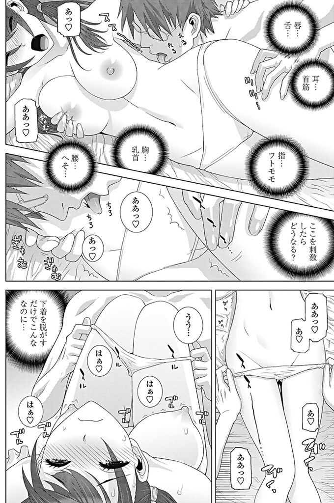 【エロ漫画】【エロ漫画】キスをしただけでイってしまう全身性感帯の義妹JK…触れられることに慣れるために手を繋いで下校し帰宅するなりセックスをすることになる【志乃武丹英:義妹敏感体質】